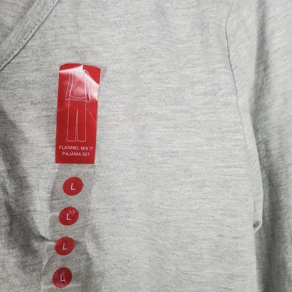 NEW Charter Club Womens Flannel Mix It Pajama Set Sz L Holiday Cat Kitty V-neck - Picture 11 of 16